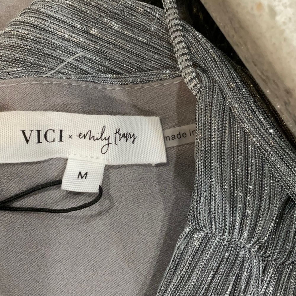 VICI X Emily Travis Elegant Gray Maxi Dress size M - Picture 7 of 12
